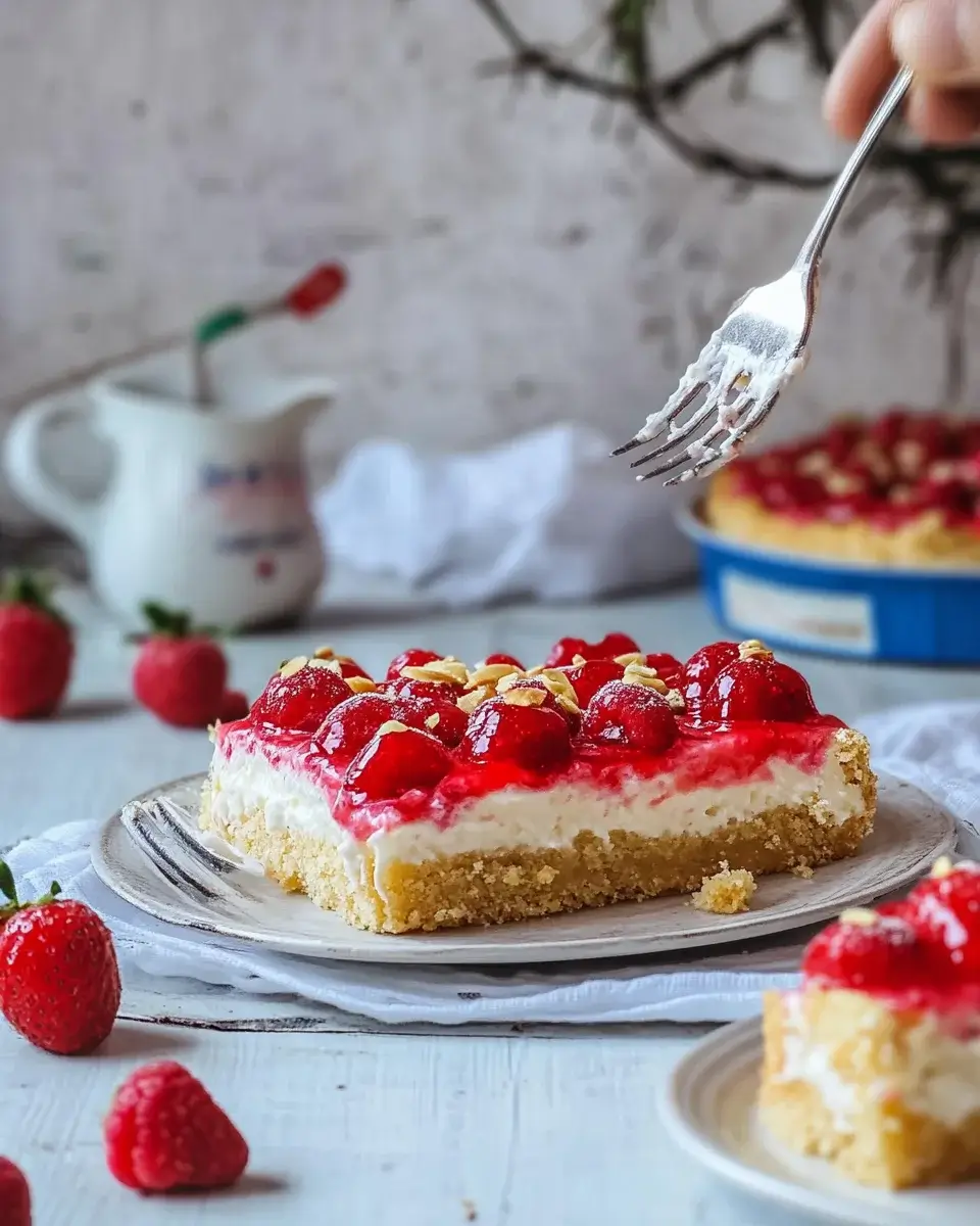 Erdbeerkuchen vom Blech mit Vanillepudding – Einfach lecker!
