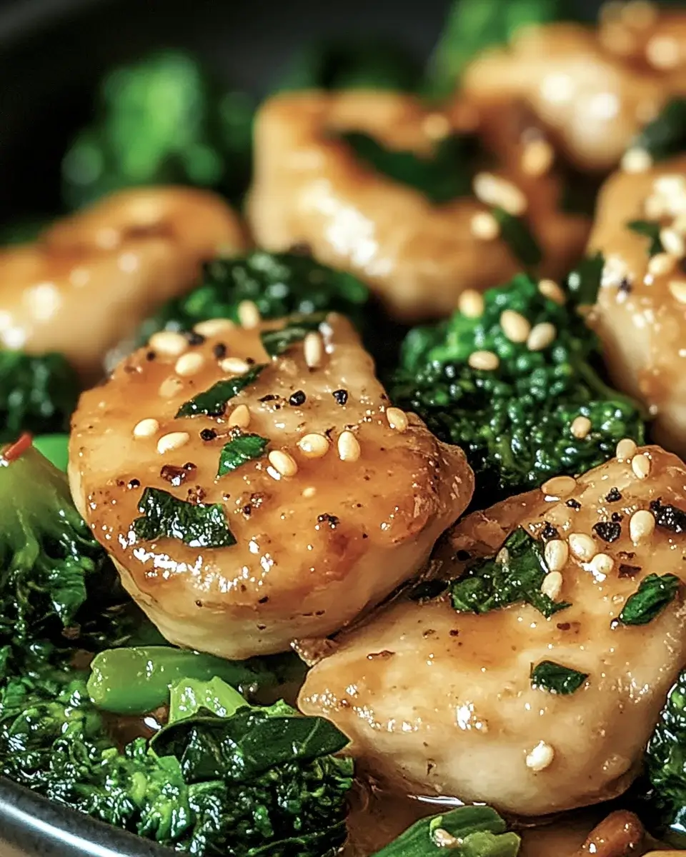 Knoblauch-Hähnchen mit Brokkoli und Spinat einfach zubereiten!
