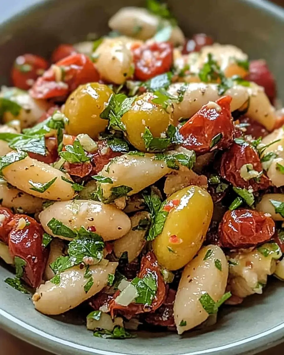 Mediterraner Bohnensalat mit getrockneten Tomaten begeistert!