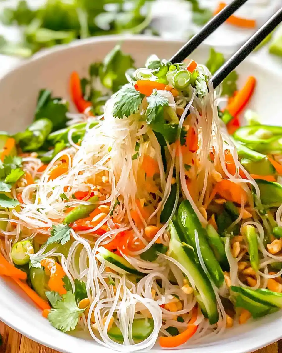 Asiatischer Nudelsalat mit Erdnussdressing: So lecker!