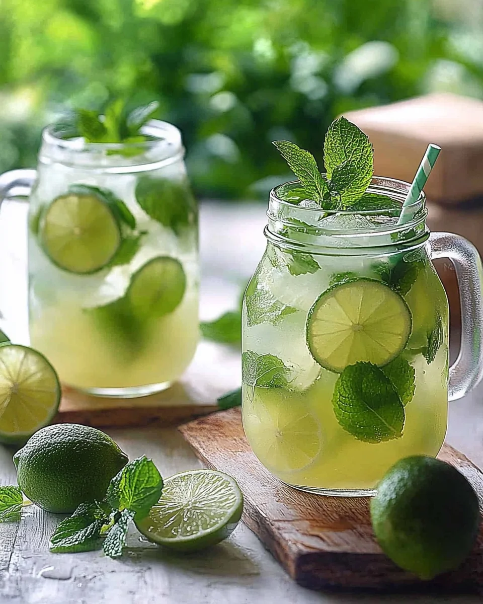 Erfrischende Limetten-Limonade mit Minze für heiße Tage!