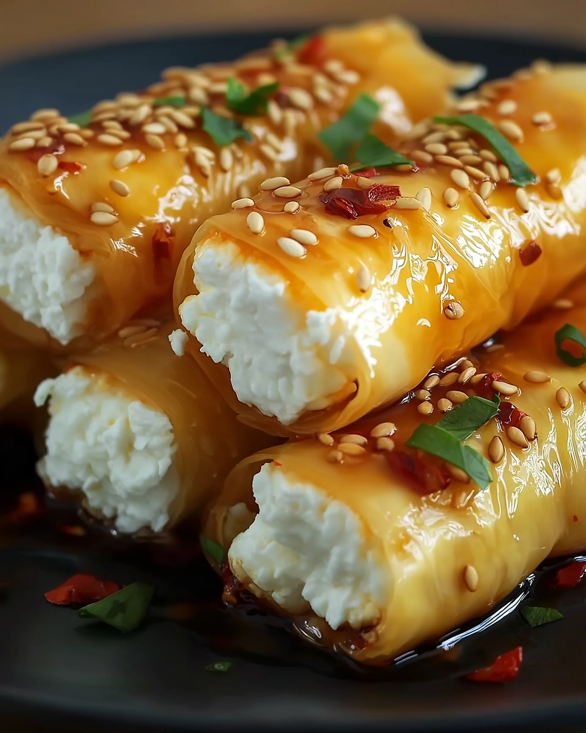 Feta-Röllchen mit Chili-Honig: Einfach köstlich genießen!