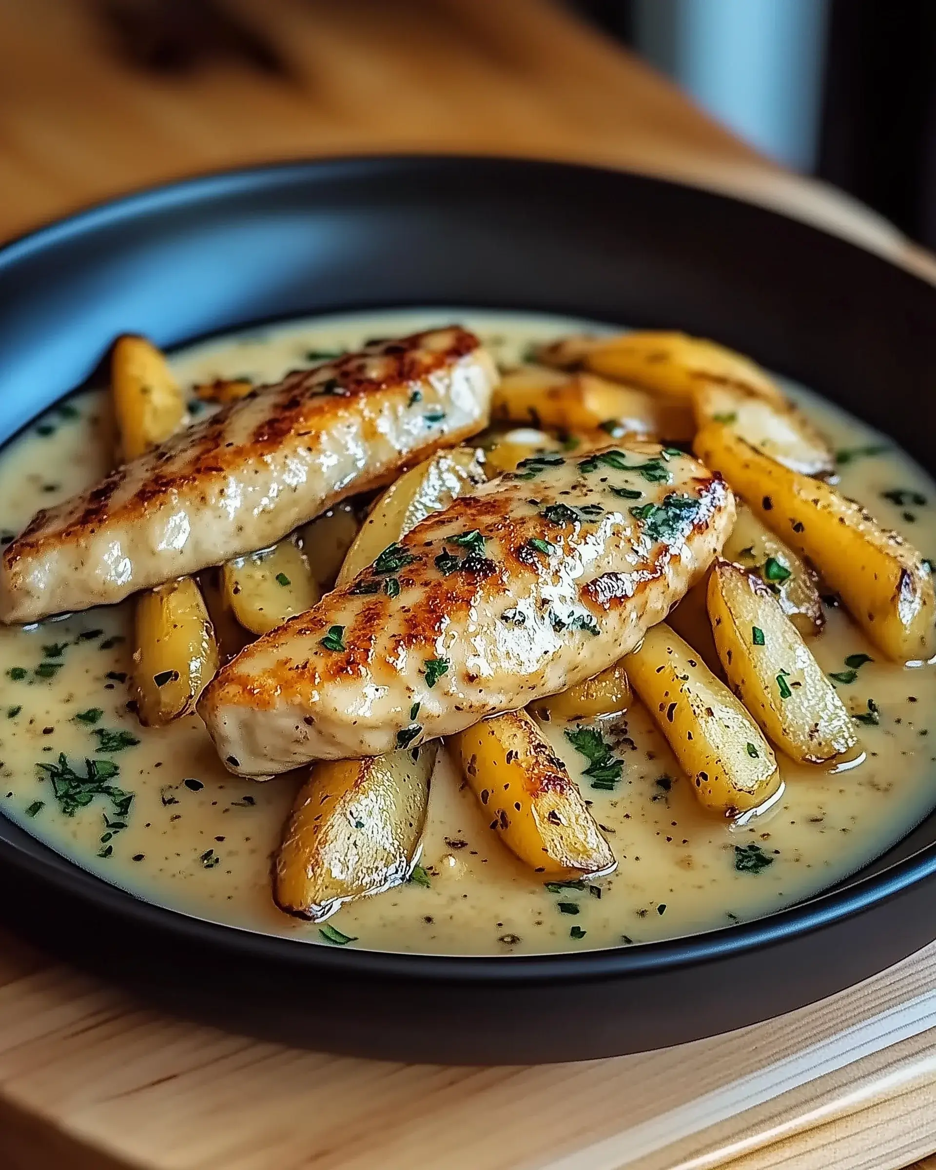 Hähnchenfilet in cremiger Knoblauchsauce selbst zubereiten!