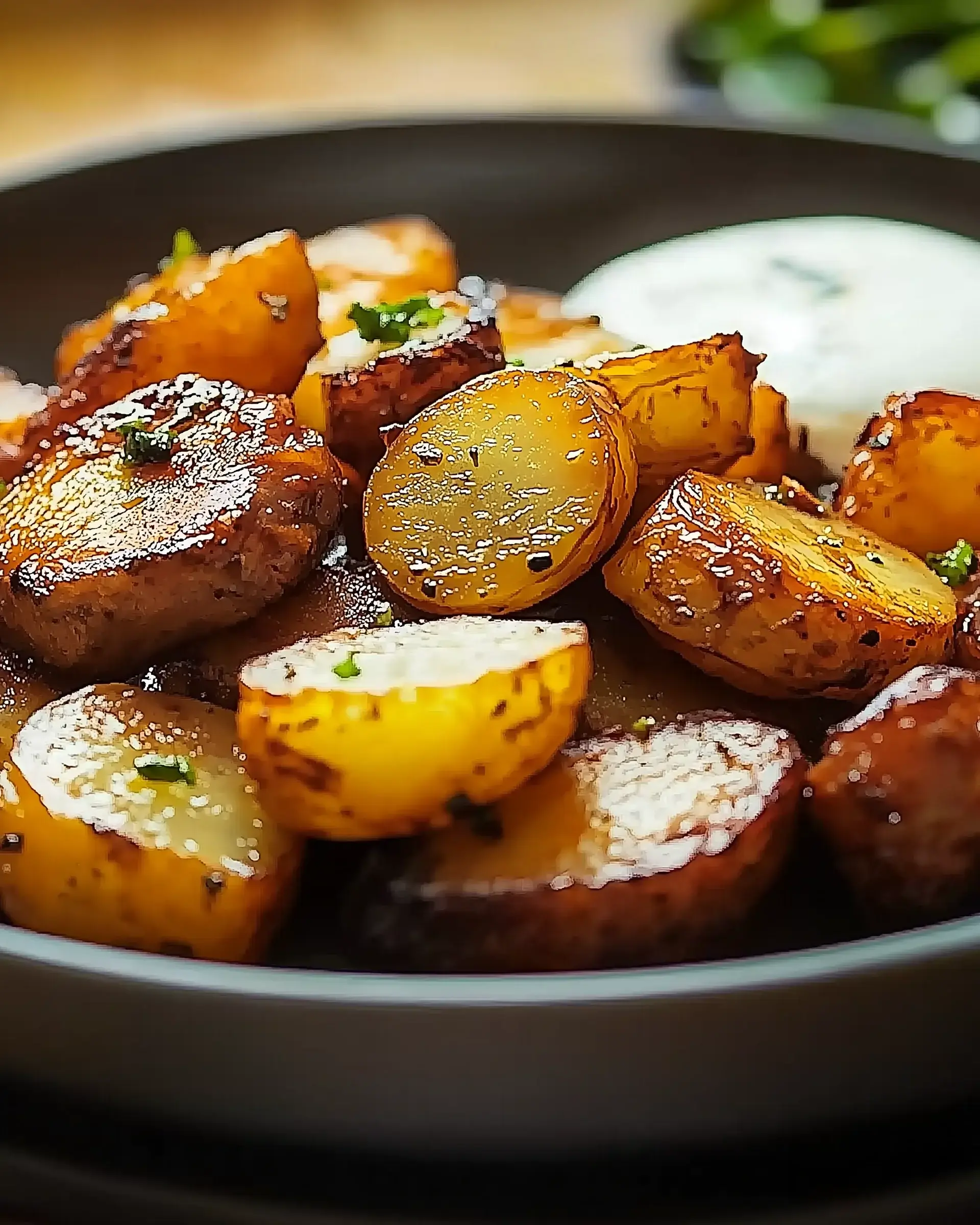 Honig-Rindfleisch mit gerösteten Kartoffeln leicht gemacht!