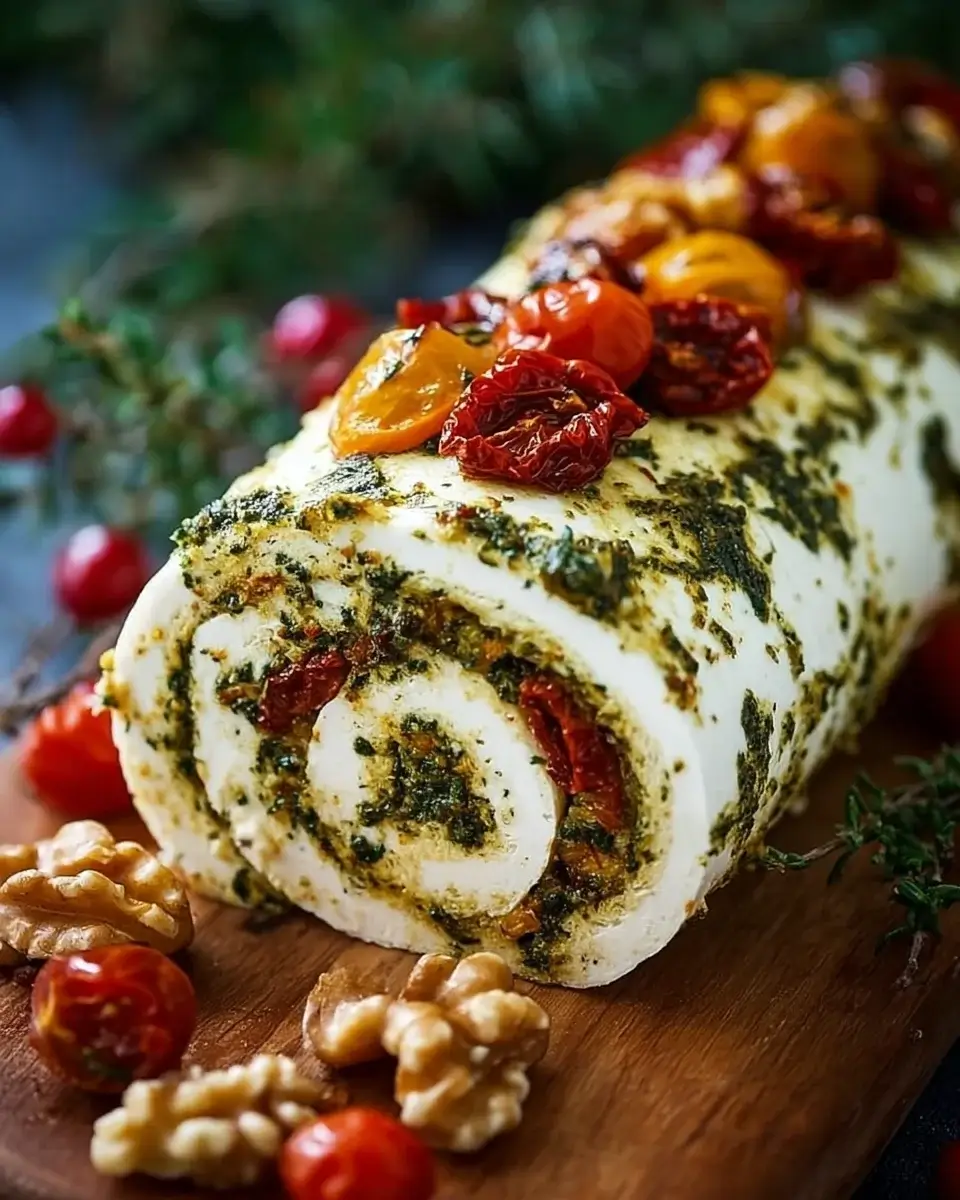 Käse-Log mit Pesto und getrockneten Tomaten – ein Genuss!