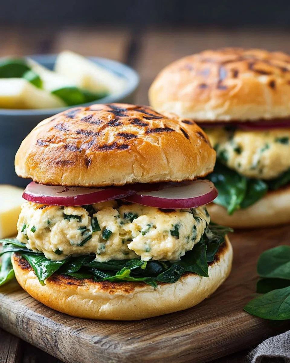 Käse-Spinat-Hühnchenburger: So gelingt dein Genuss!