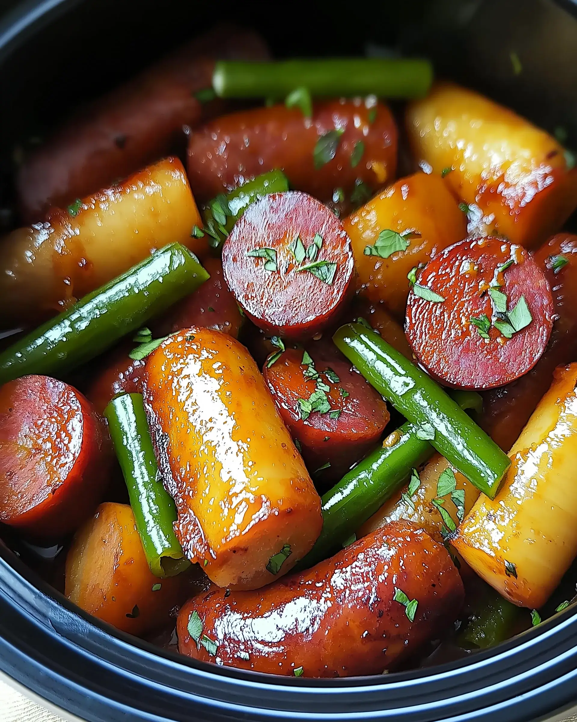 Kielbasa mit grünen Bohnen aus dem Slow Cooker: Ein Genuss!