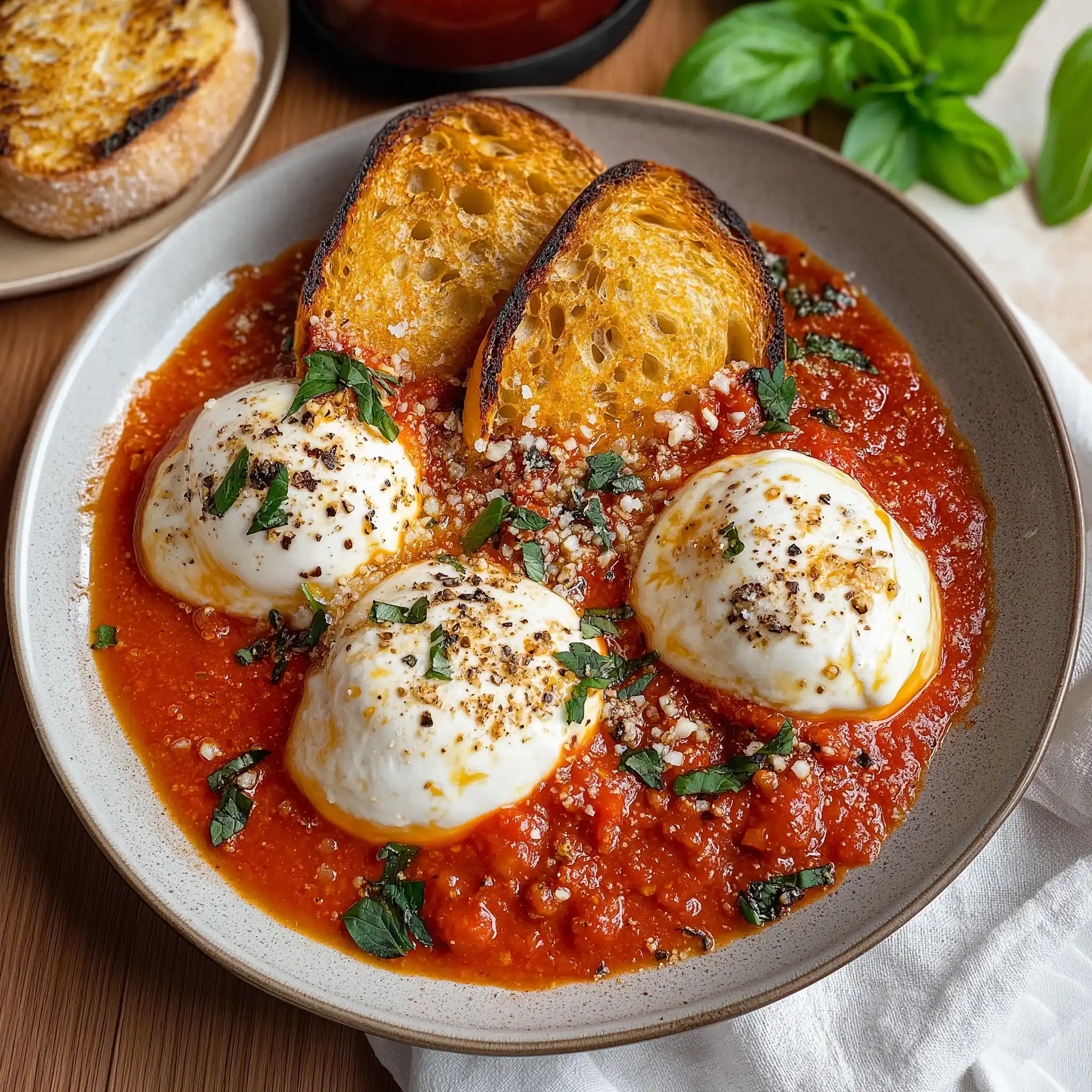 Krosse Burrata mit würziger Vodka-Sauce genießen!
