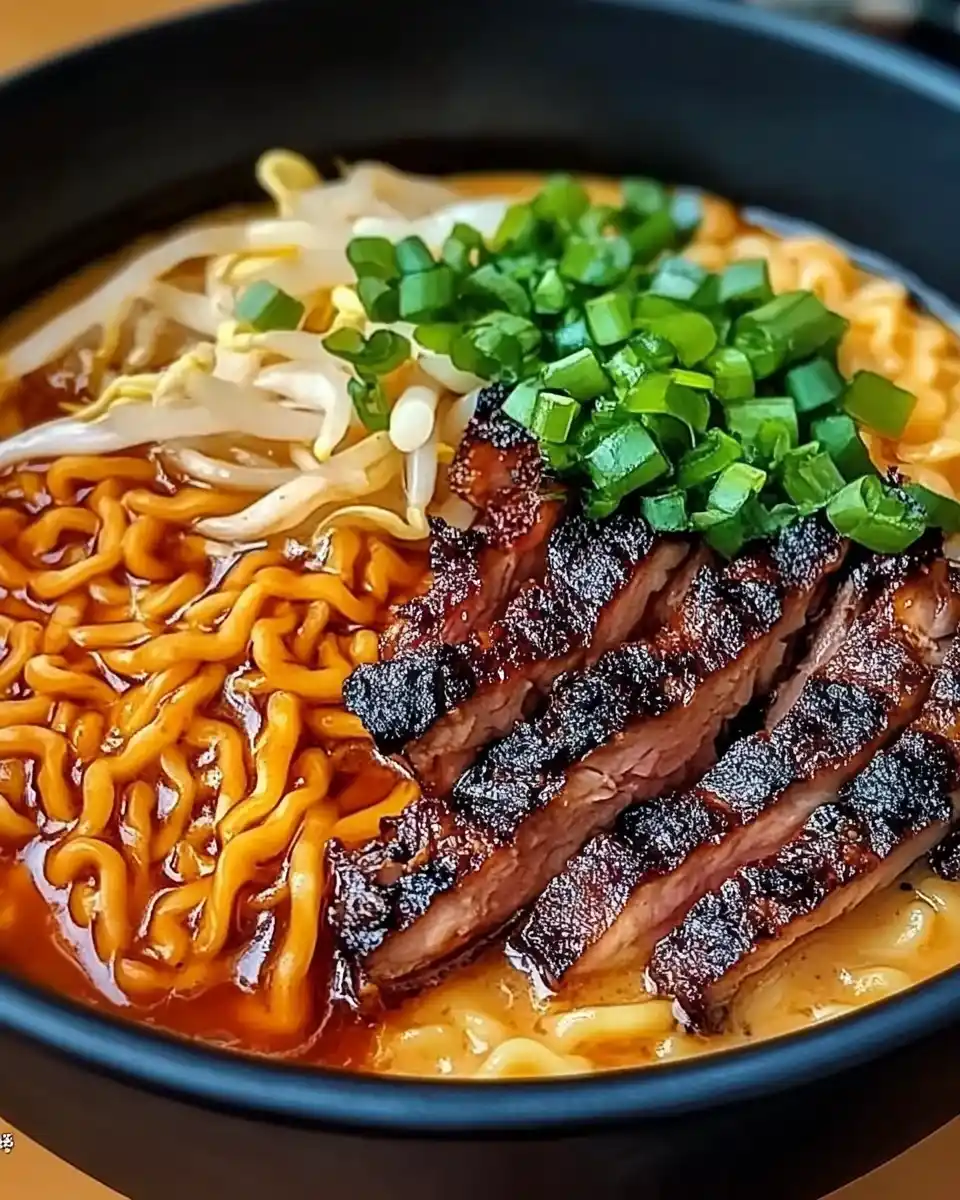 Scharfe Koreanische Ramen mit Gegrilltem Rindfleisch entdecken!