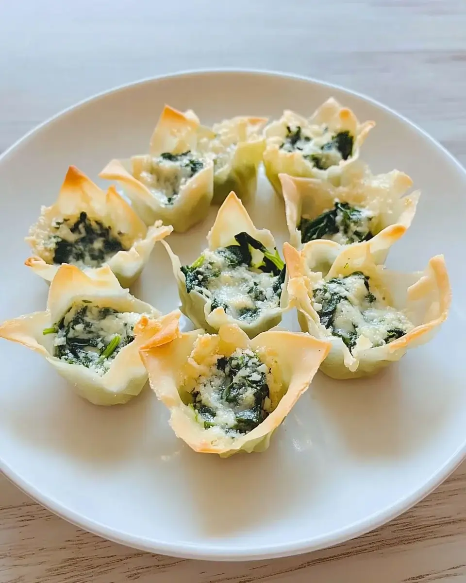 Spinat-Artischocken-Dip in Wonton-Tassen: Lecker und einfach!