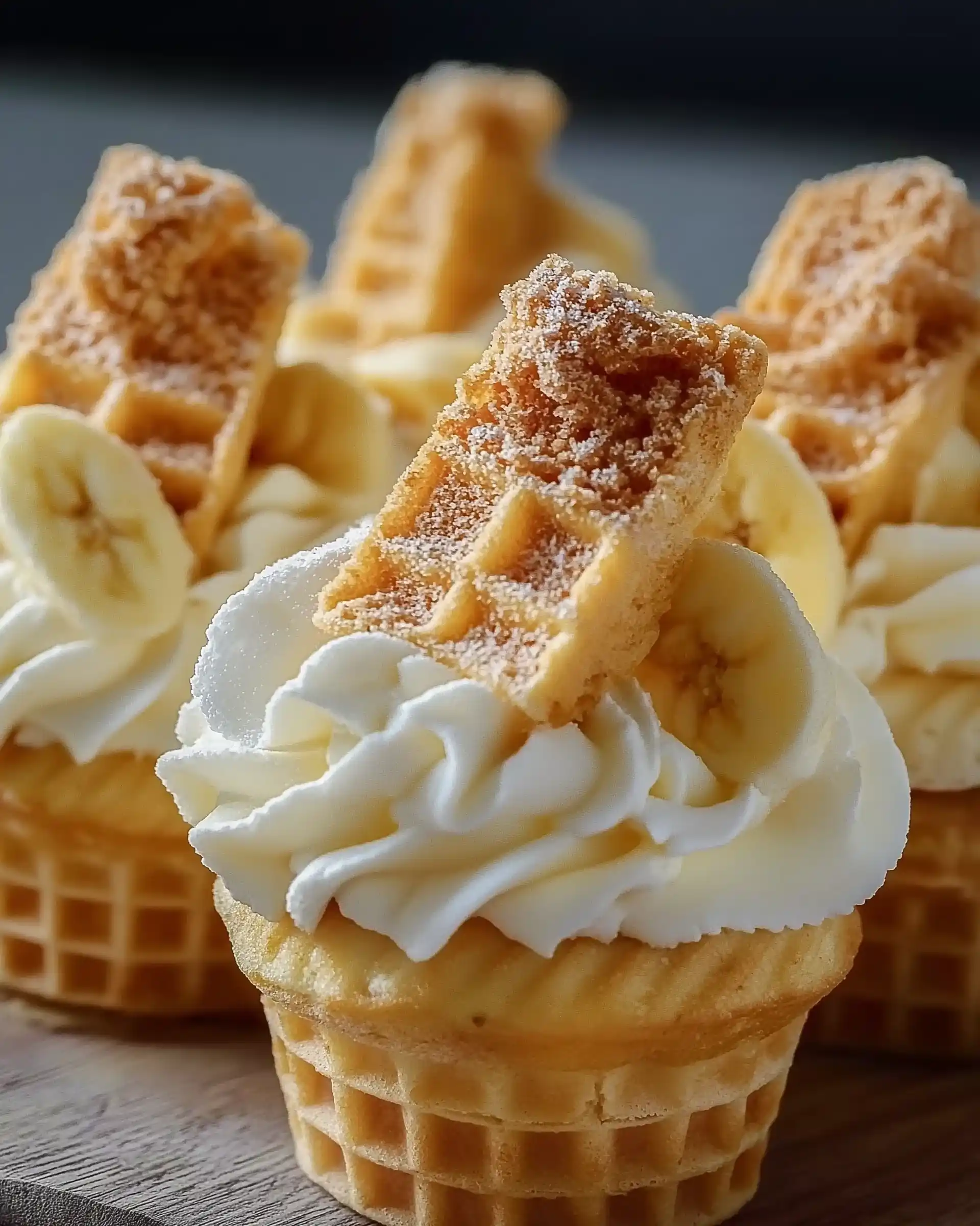 Bananen-Pudding-Cheesecake-Waffeln ganz einfach zubereiten!