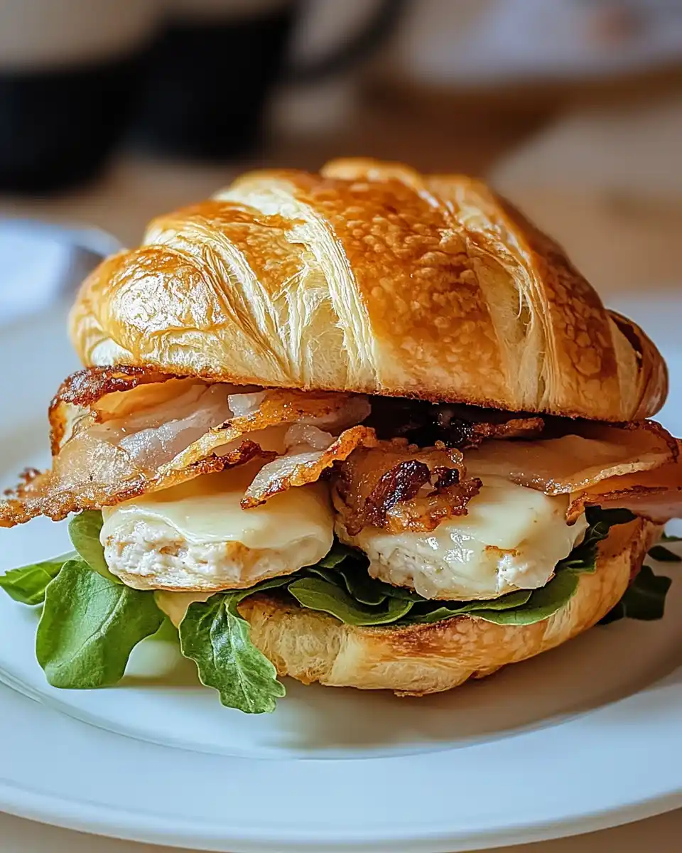 Cäsar-Hühnchen-Croissant-Sandwich: Ein Genuss für Feinschmecker!