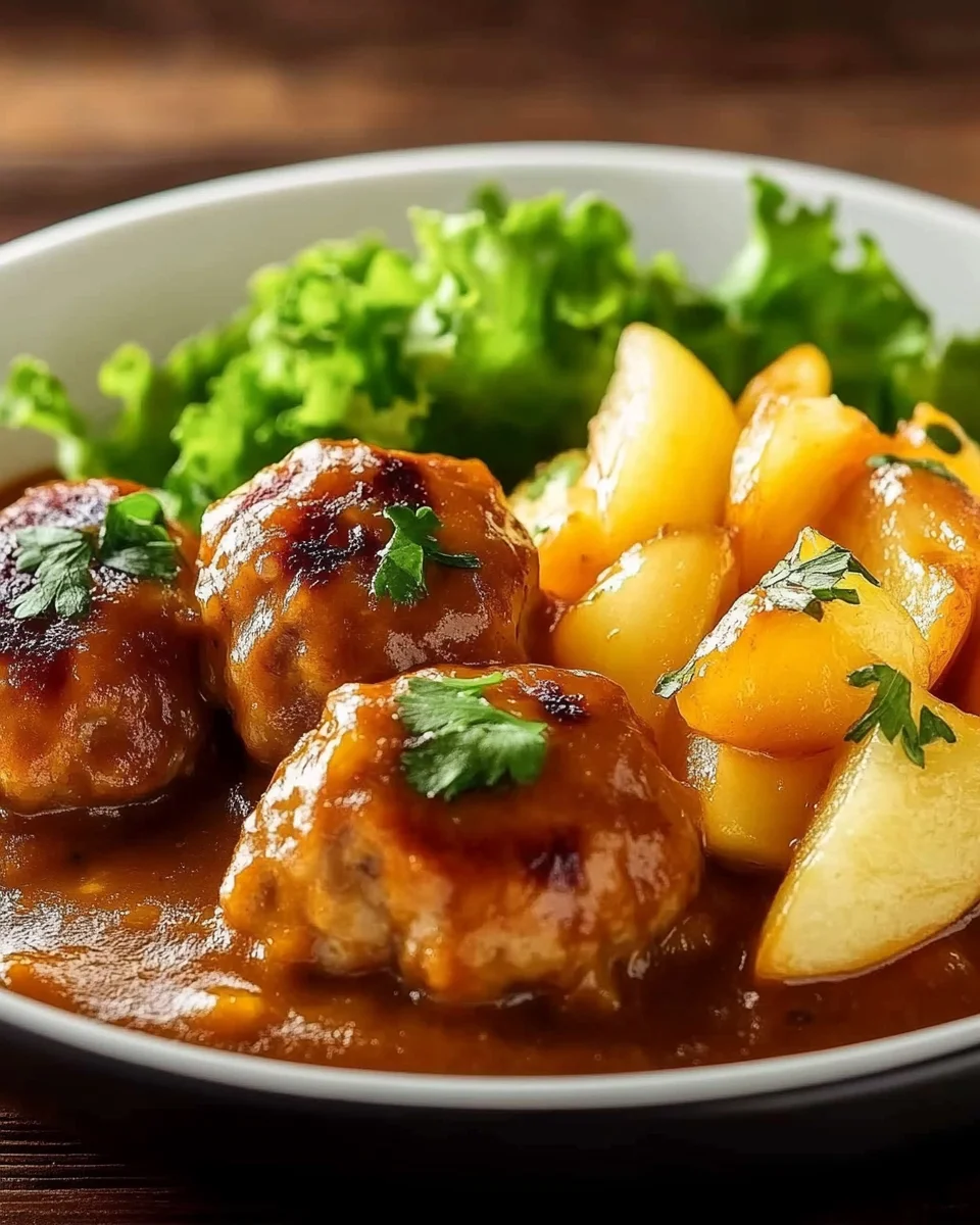 Curry-Fleischbällchen mit Pommes: Ein Genuss fürs Leben!