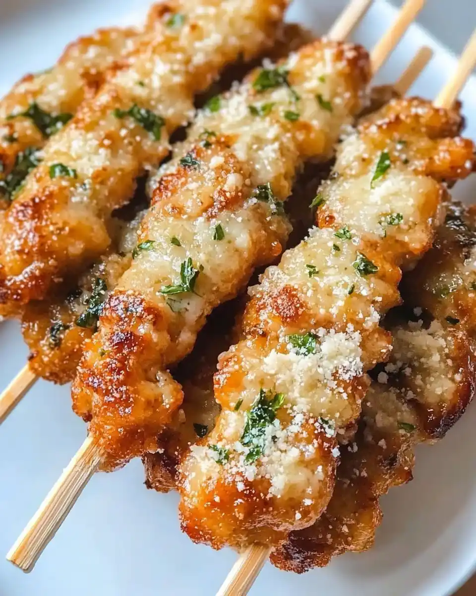 Knoblauch-Parmesan-Hähnchenspieße: Ein köstliches Rezept!