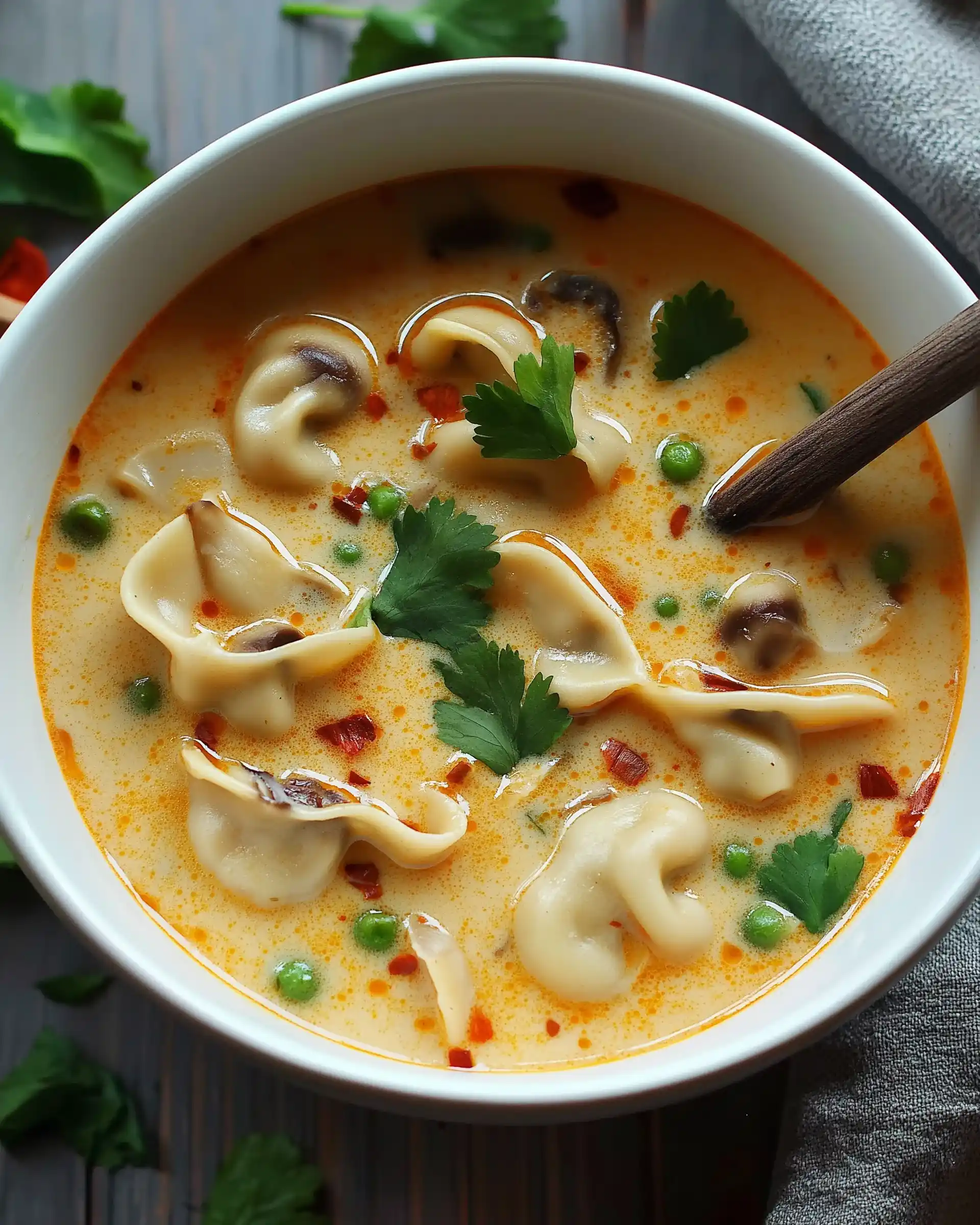 Kremige Thai-Teigtaschen-Suppe: Ein Genuss für alle Sinne!
