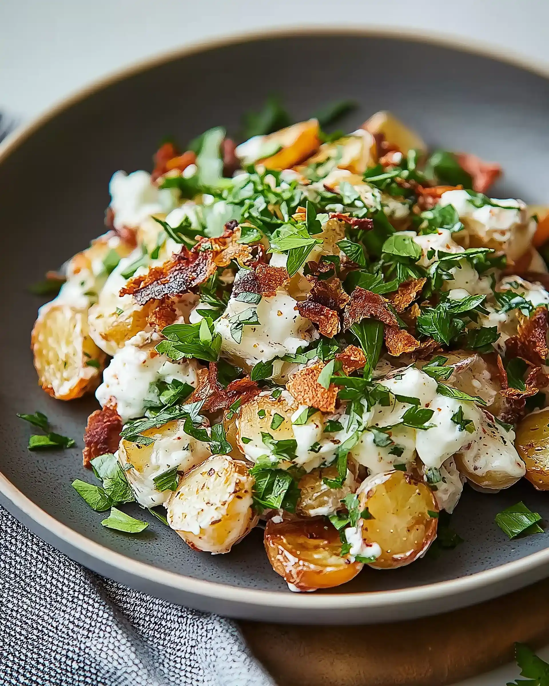 Krosse zerdrückte Kartoffelsalat – So gelingt das Rezept!