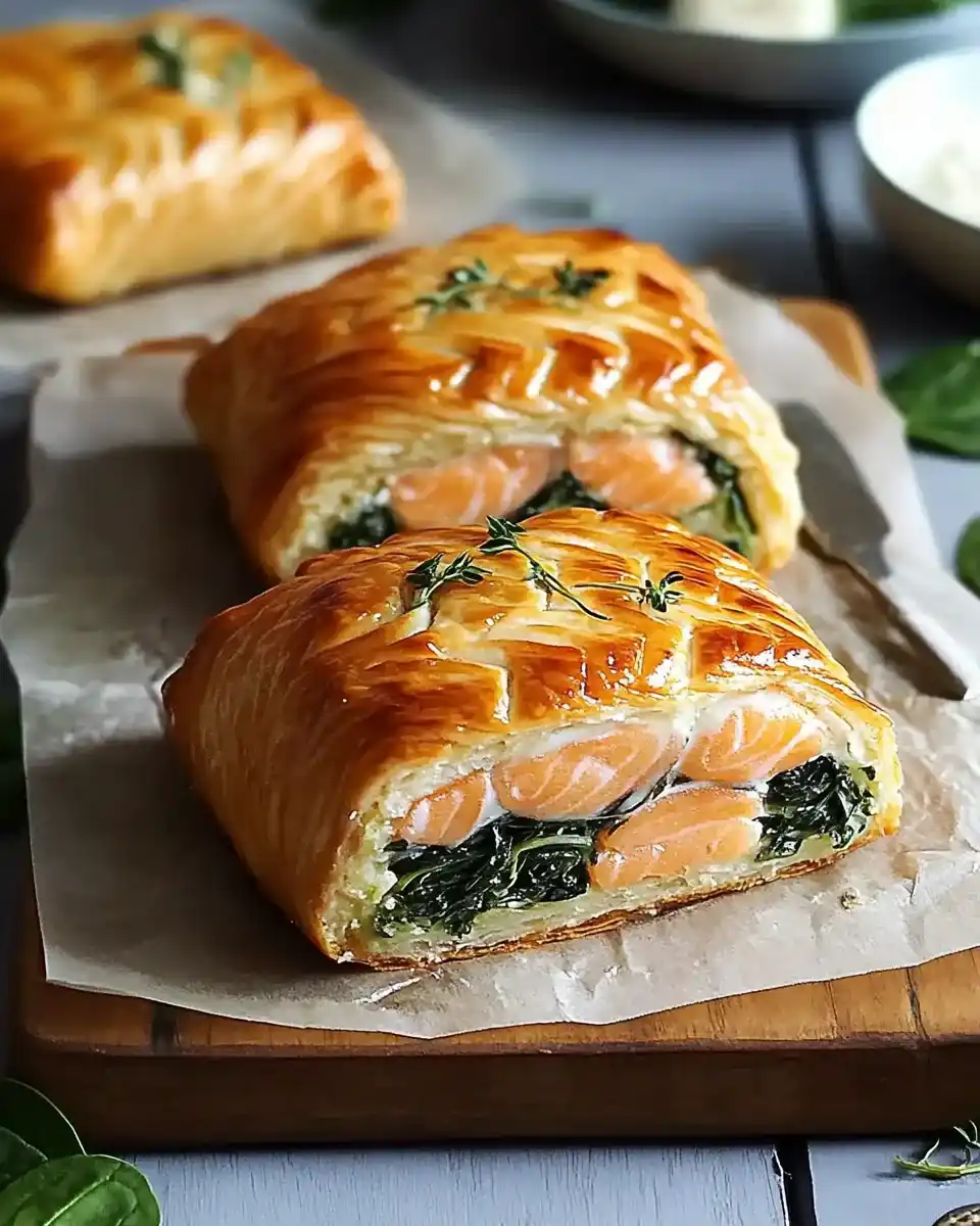 Lachs-Wellington mit Spinat und Blätterteig: So gelingt's!