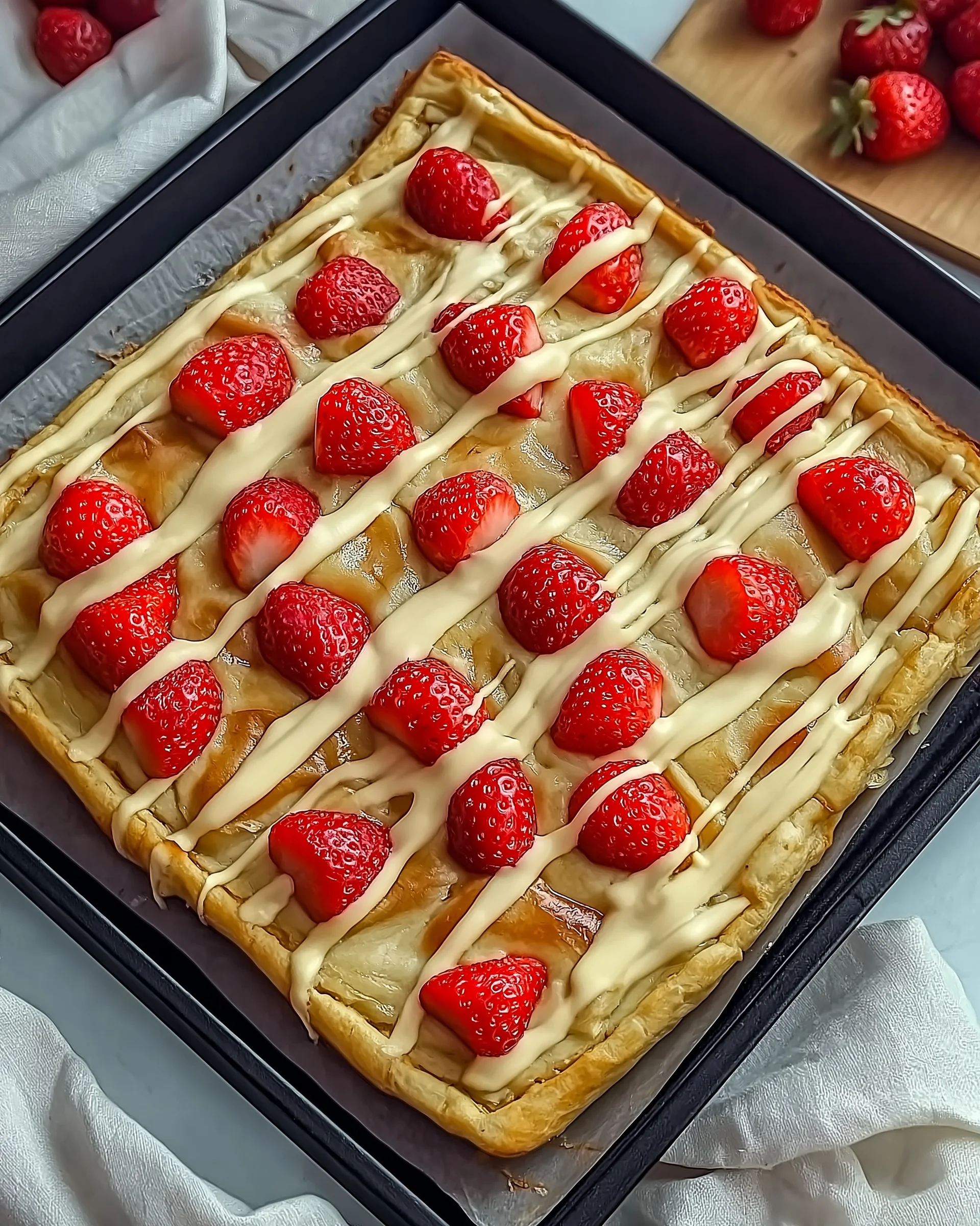 Ofenpfannkuchen mit Erdbeeren und weißer Schokolade: Ein Genuss!