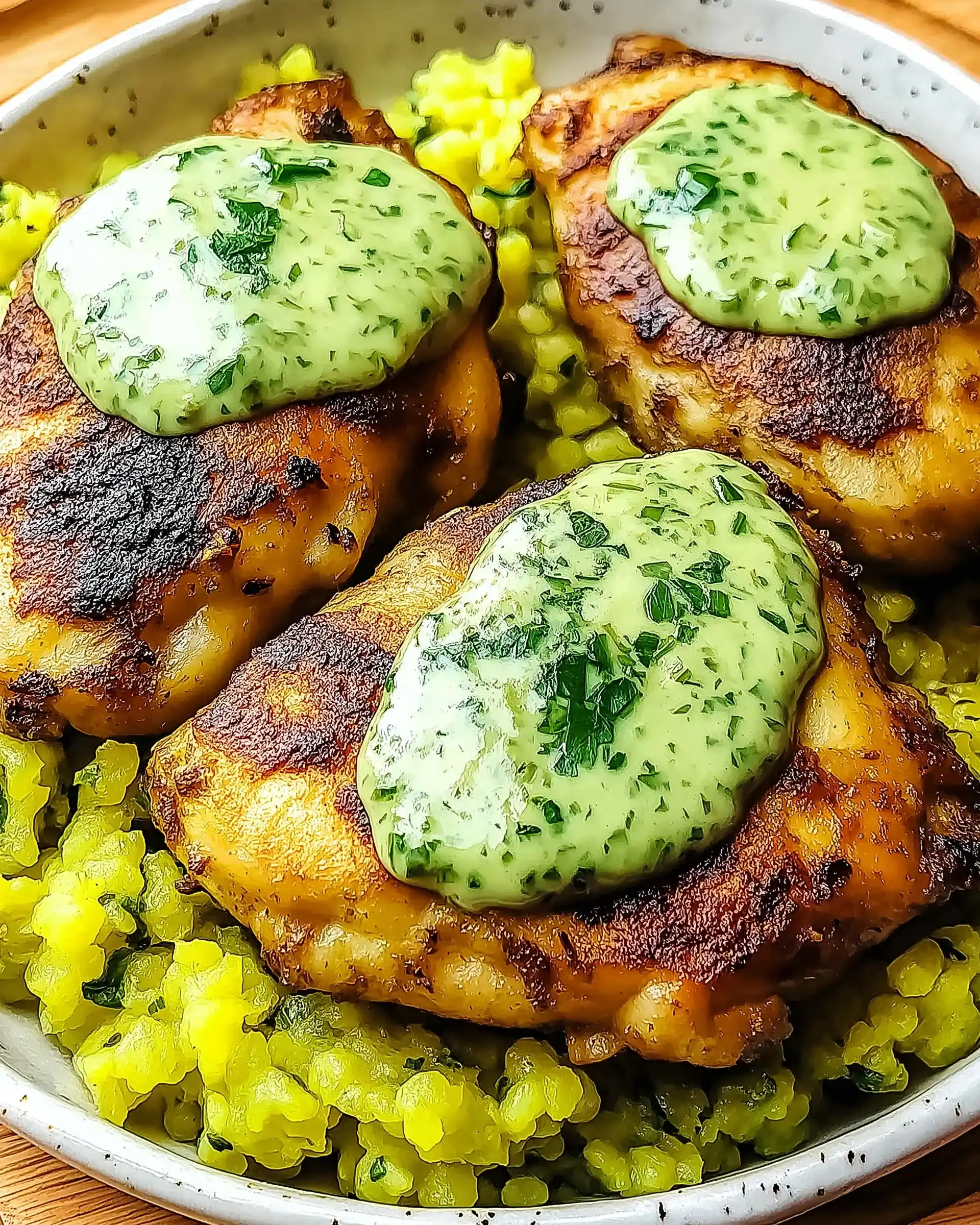 Peruanisches Hähnchen mit Reis und grüner Sauce: Ein Genuss!