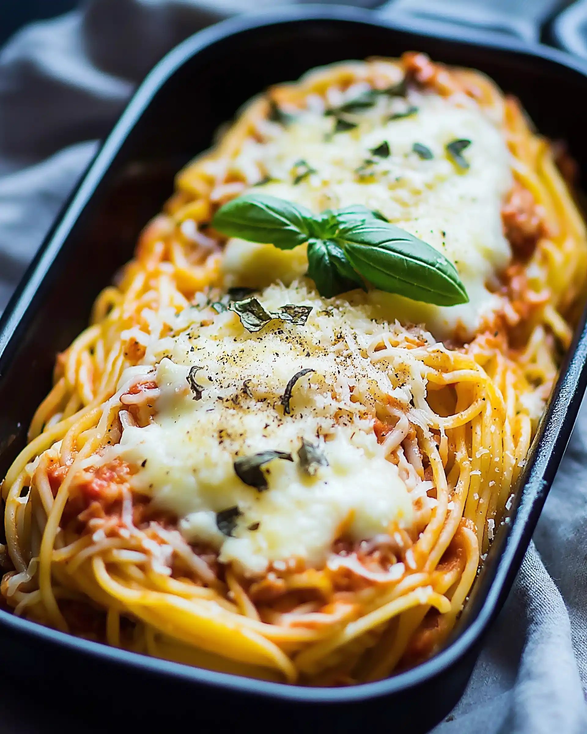 Spaghetti-Kürbis mit Tomatensauce und Mozzarella begeistert!