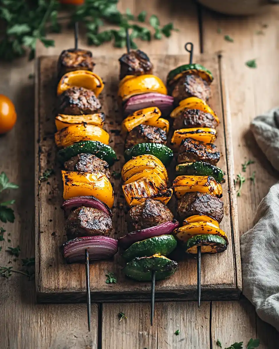 Vegane Grillkebabs mit Kichererbsen und Zucchini genießen!