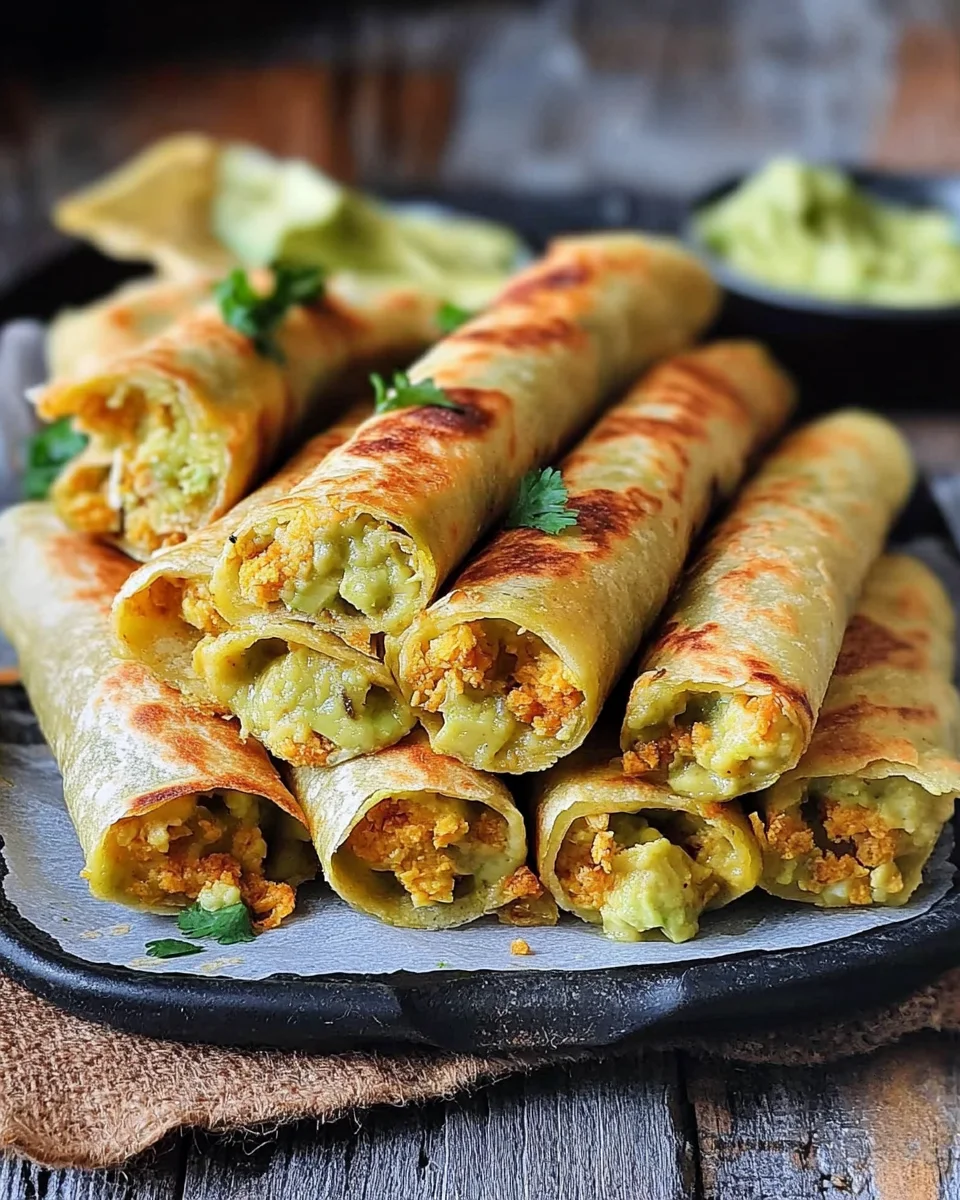 Vegane Taquitos mit Bohnen und Avocado: Schnell genießen!