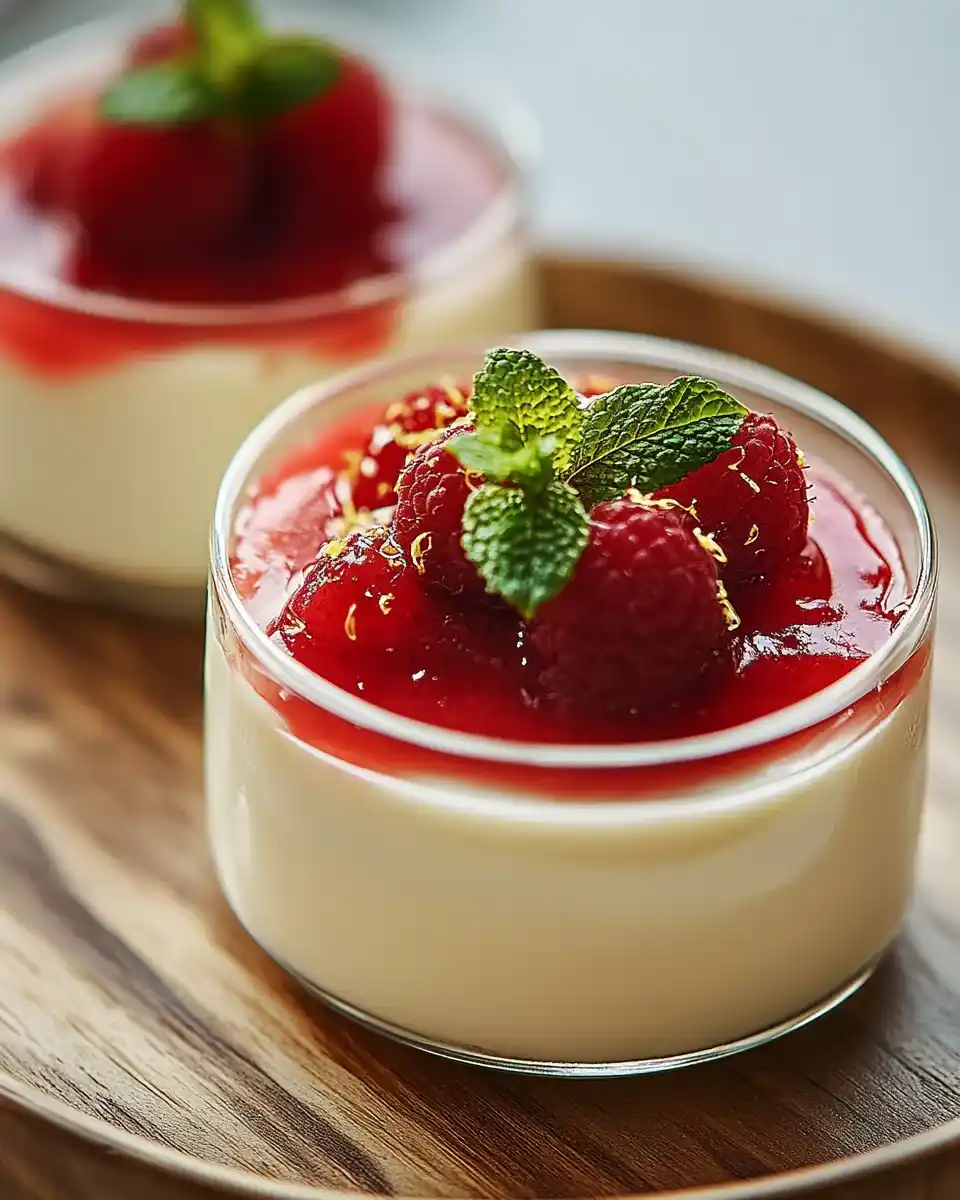 Zitronen-Buttermilch-Panna-Cotta mit Erdbeersauce zaubern!