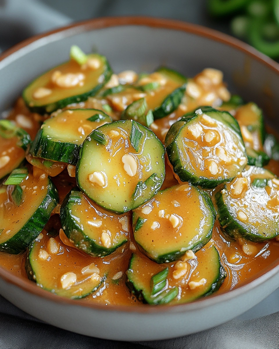 Erfrischende Gurken in würziger Erdnusssauce - ein Genuss!