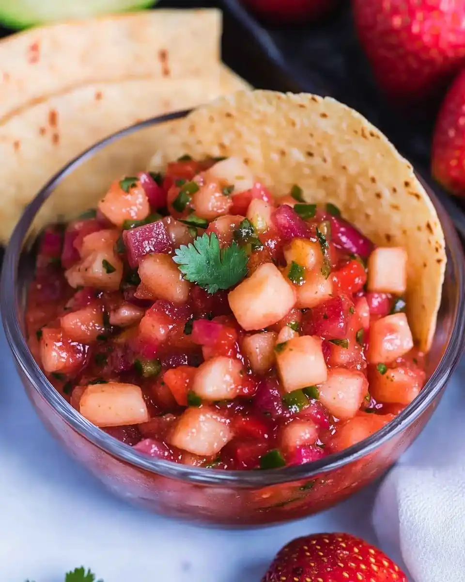 Frucht-Salsa mit Zimt-Zucker-Tortilla-Chips einfach genießen!