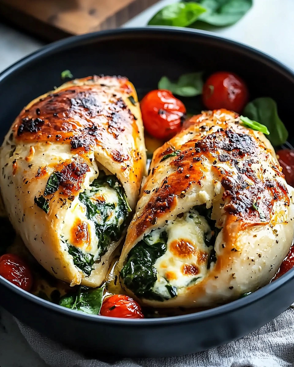 Gefüllte Hähnchenbrust mit Paprika, Spinat und Mozzarella: Ein Genuss!