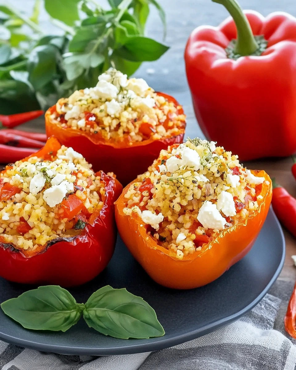 Gefüllte Paprika mit Reis und Feta einfach zubereiten!