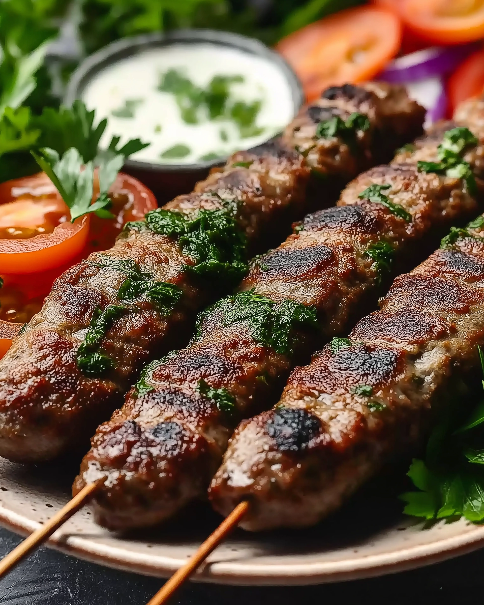 Kafta mit Joghurtsoße und Fladenbrot - Ein Genuss!