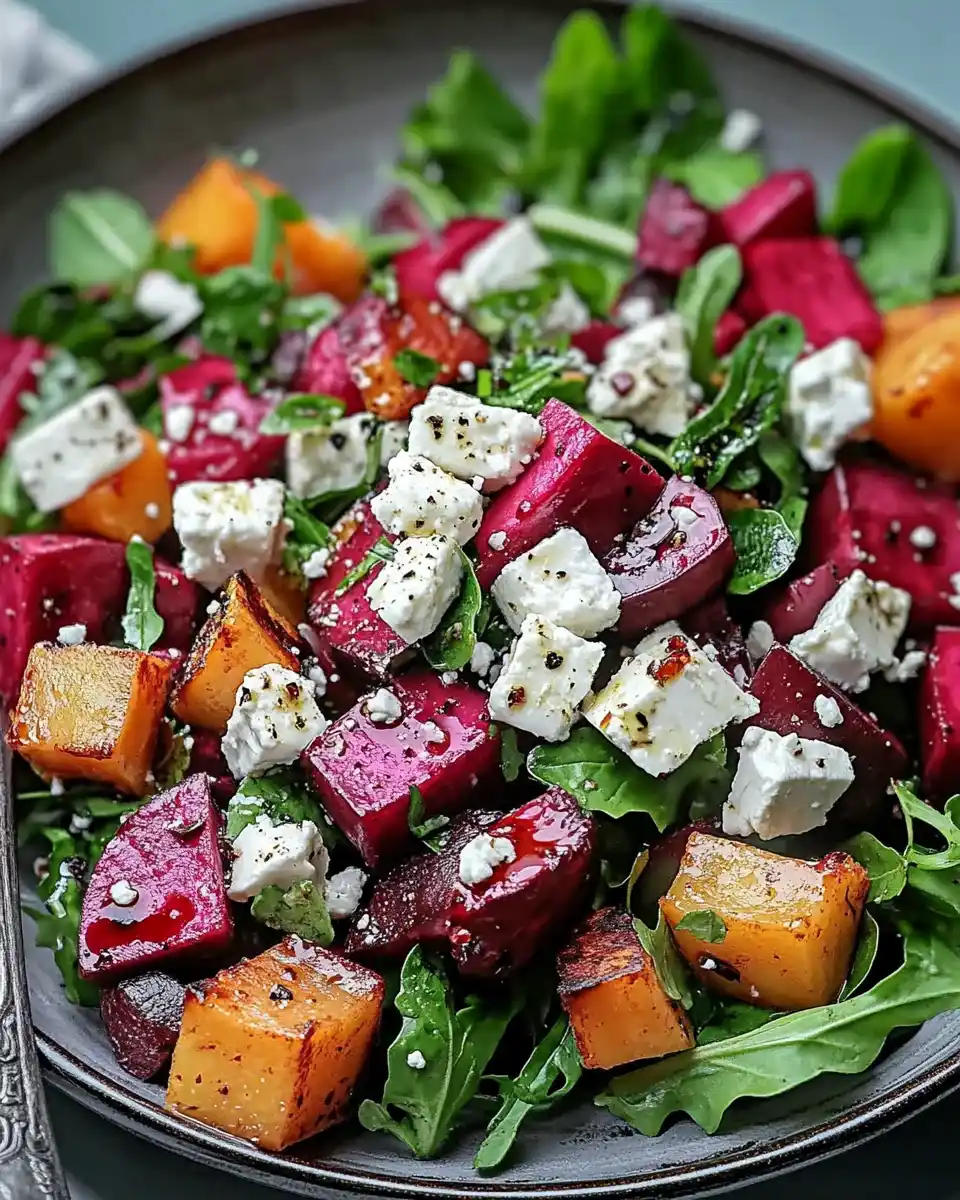 Rote-Bete-Salat mit Süßkartoffeln und Feta genießen!