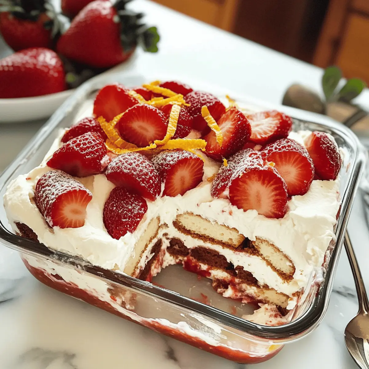 Erdbeere Tiramisu ohne Backen für den Sommer
