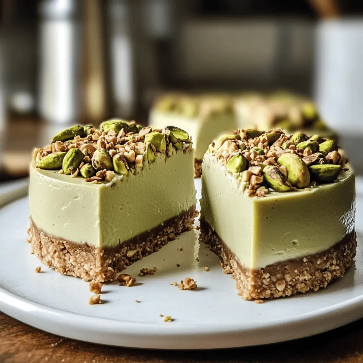 Pistazienkaffee-Käsekuchen ohne Backen genießen