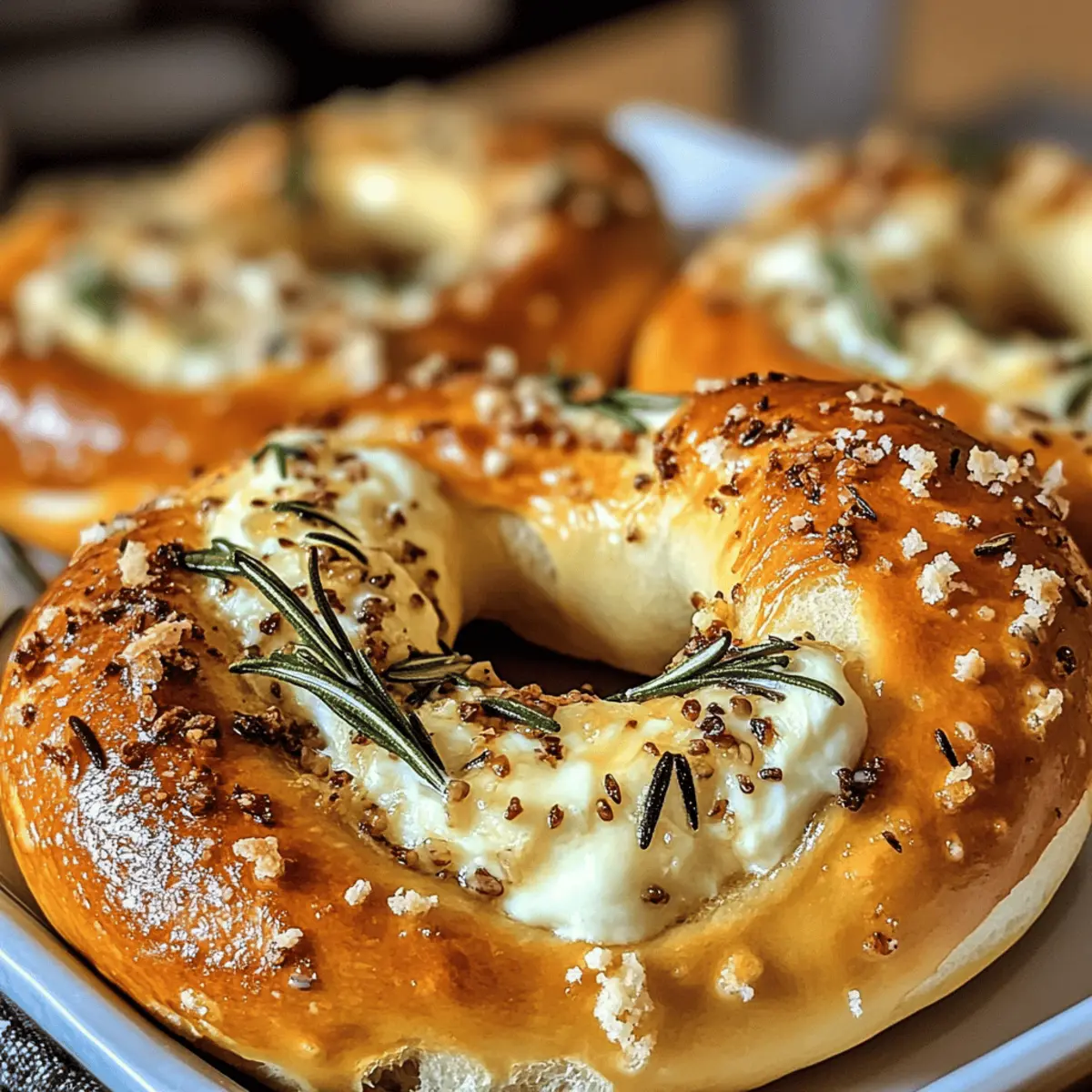 Mozzarella gefüllte Rosmarin Parmesan Brezeln