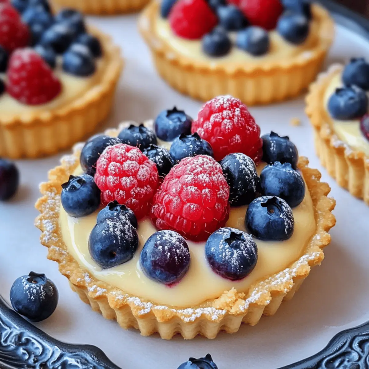 Kleine Obsttörtchen mit Beeren und Pudding einfach genießen