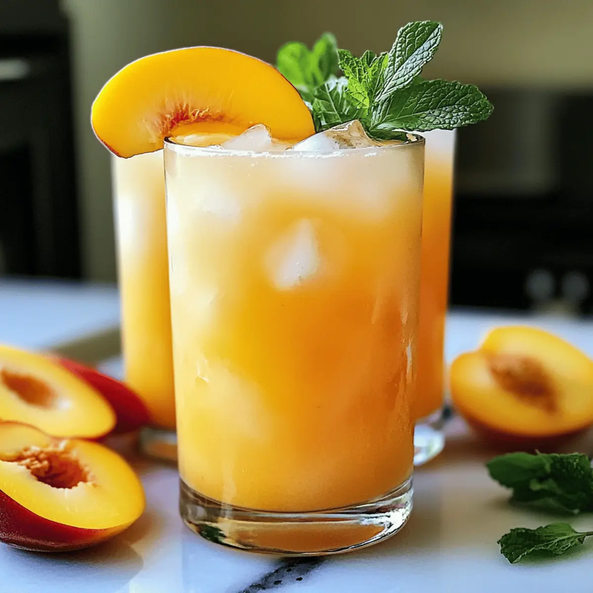 Erfrischende Pfirsichlimonade für heiße Sommertage