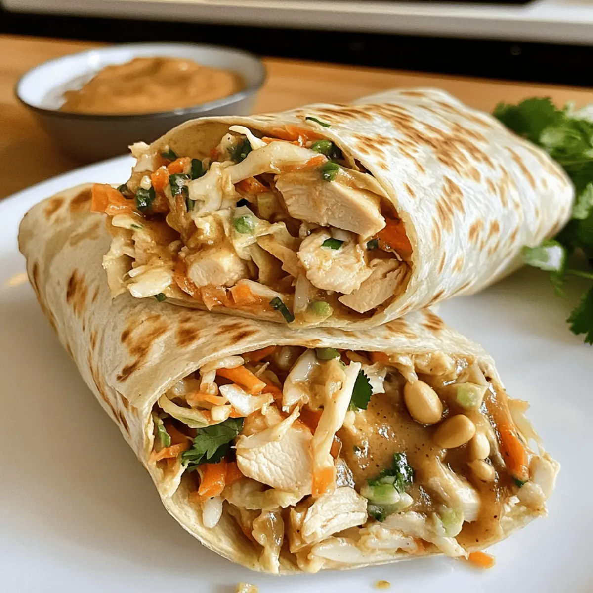 Thai Erdnuss Chicken Wraps für jeden Abend
