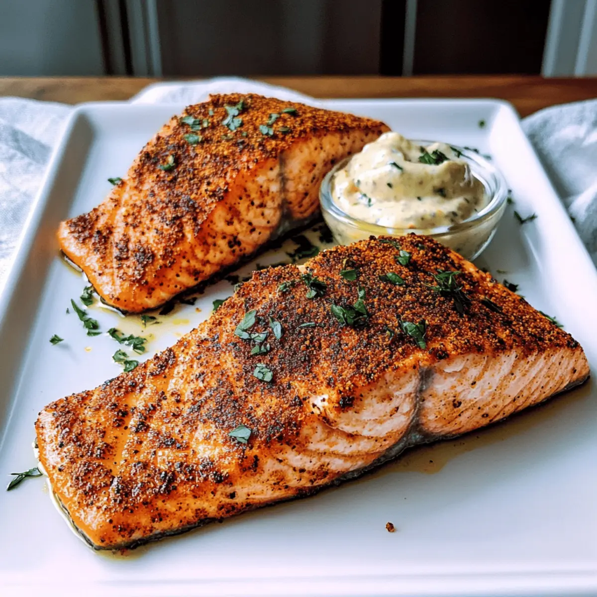 Gebratener Cajun-Lachs mit würziger Remoulade schnell gemacht