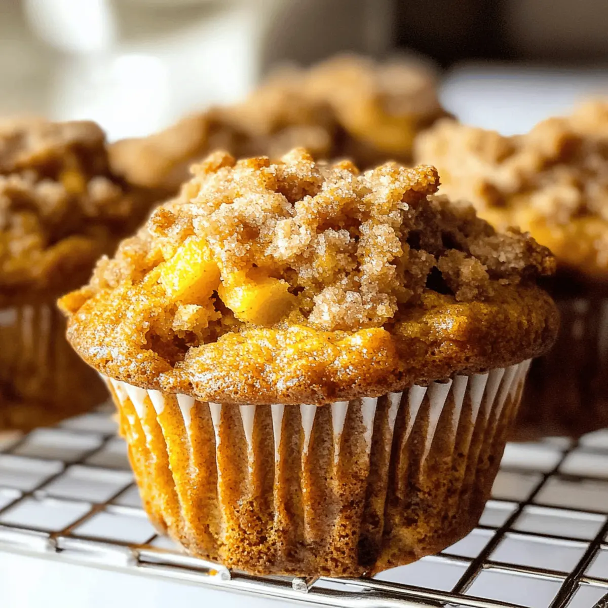 Kürbis-Apfel-Muffins mit knusprigem Streusel