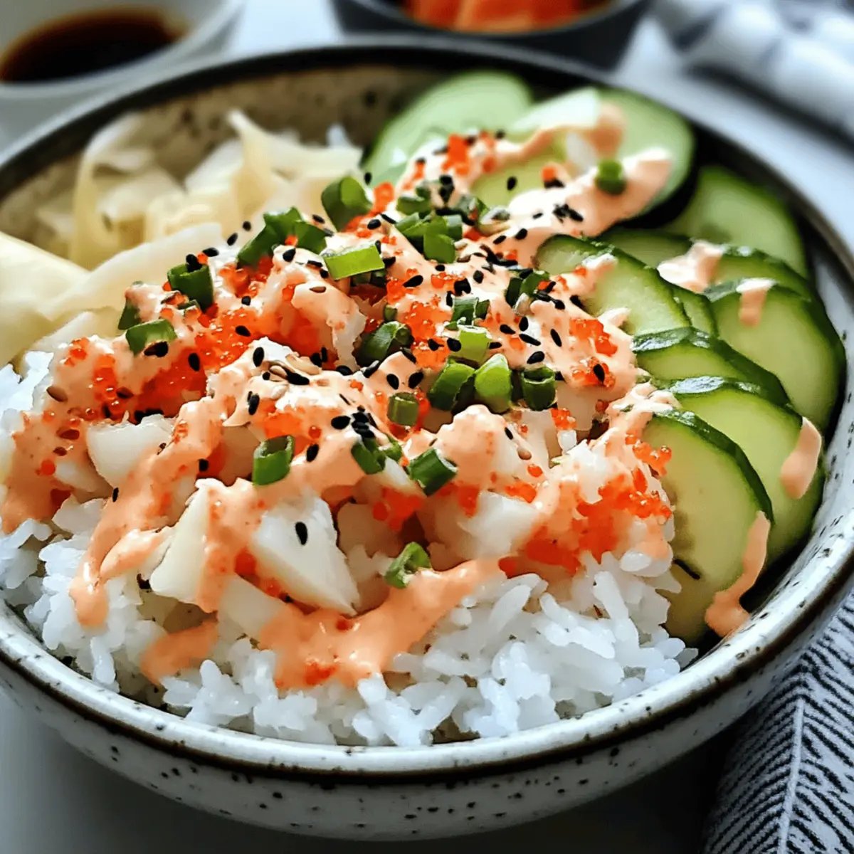 Einfache California-Roll-Sushi-Schalen zum Verlieben