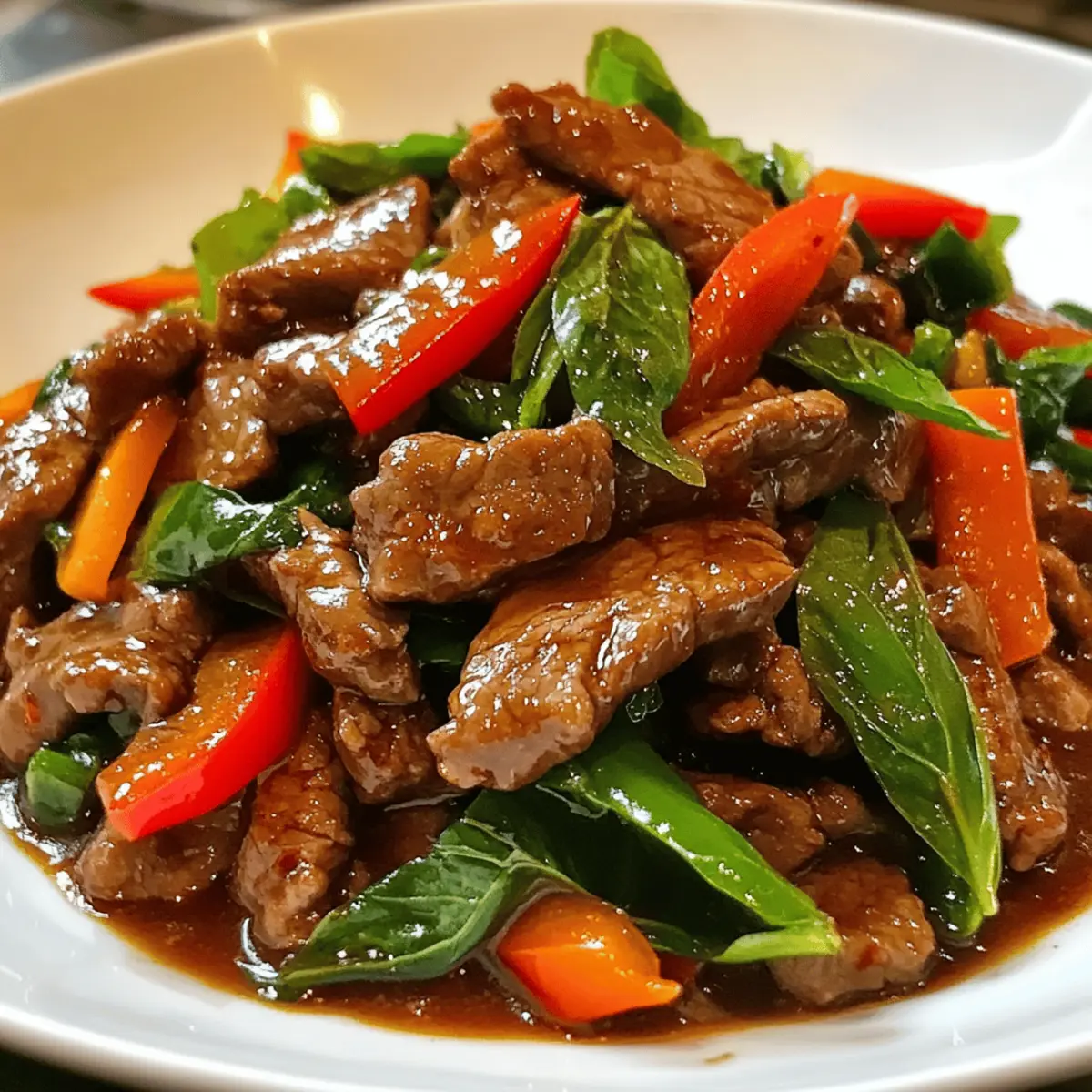 Thai-Basilikum-Rindfleisch-Pfanne für eilige Feinschmecker