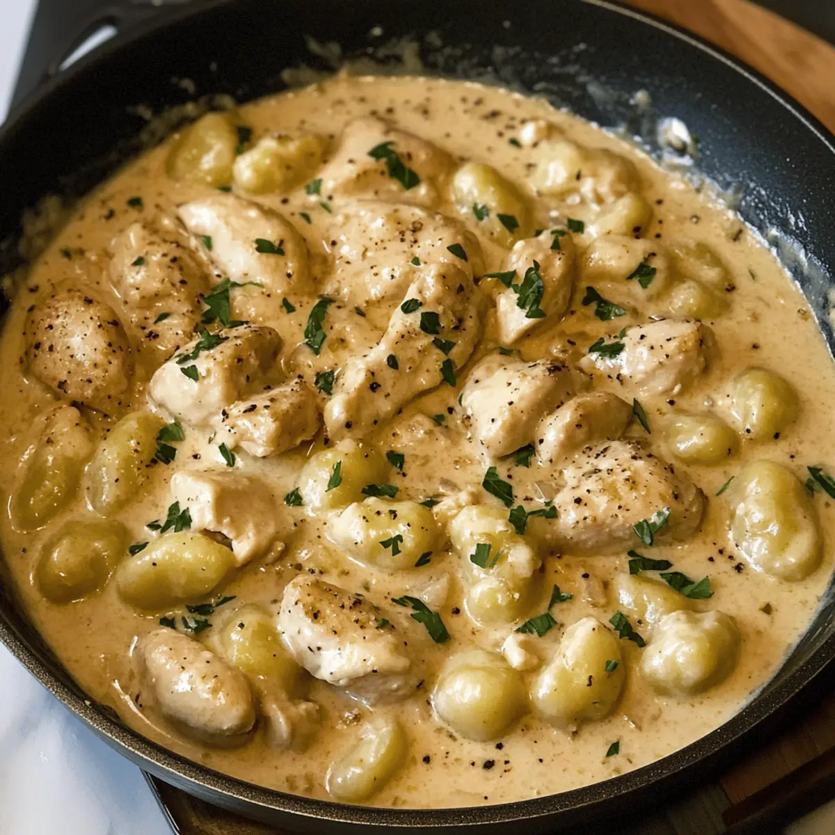 Cremige Knoblauch-Hähnchen-Gnocchi für Zuhause
