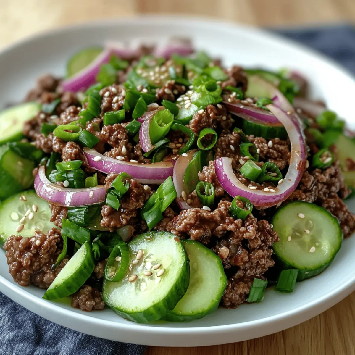 Würziges Keto Koreanisches Rinderhackfleisch genießen
