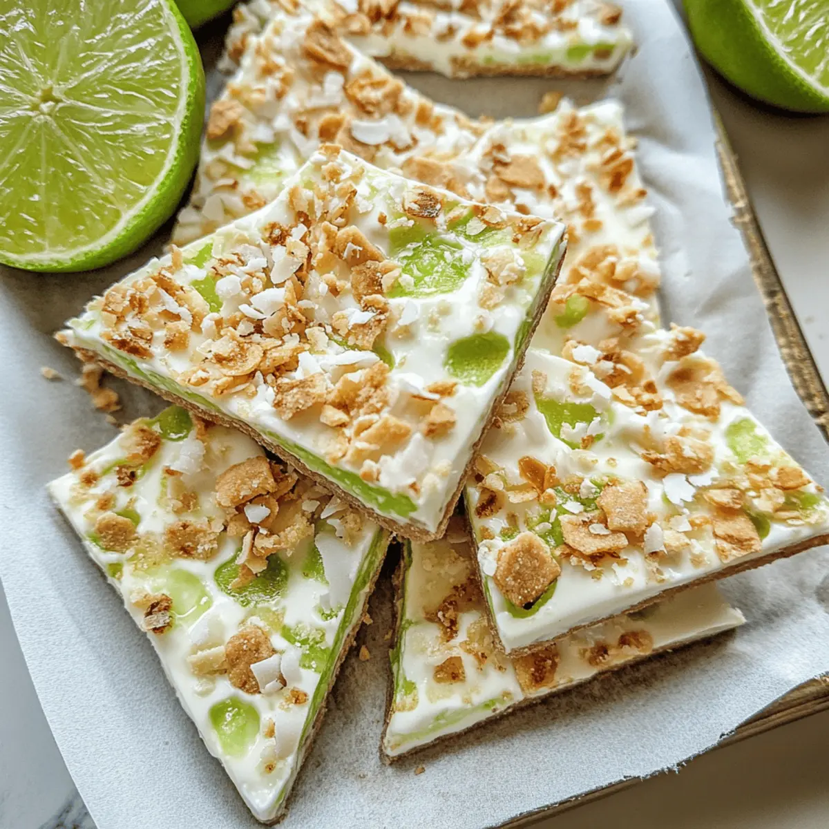 Leckere Key Lime Pie Joghurt Rinde für heiße Tage