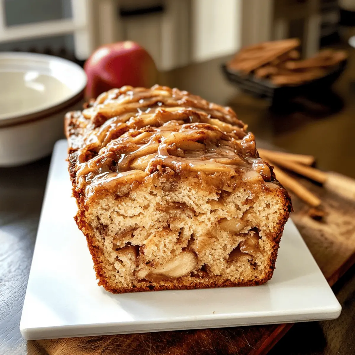 Zimt Apfel Brot mit himmlischem Zuckerkuss