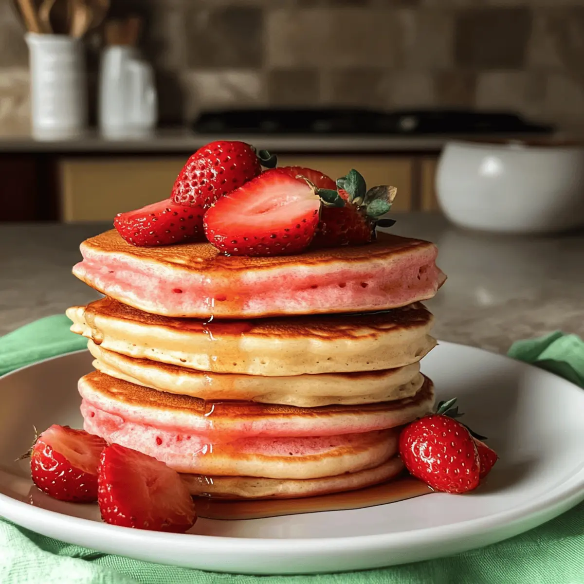Erdbeeren Pfannkuchen für ein fröhliches Frühstück
