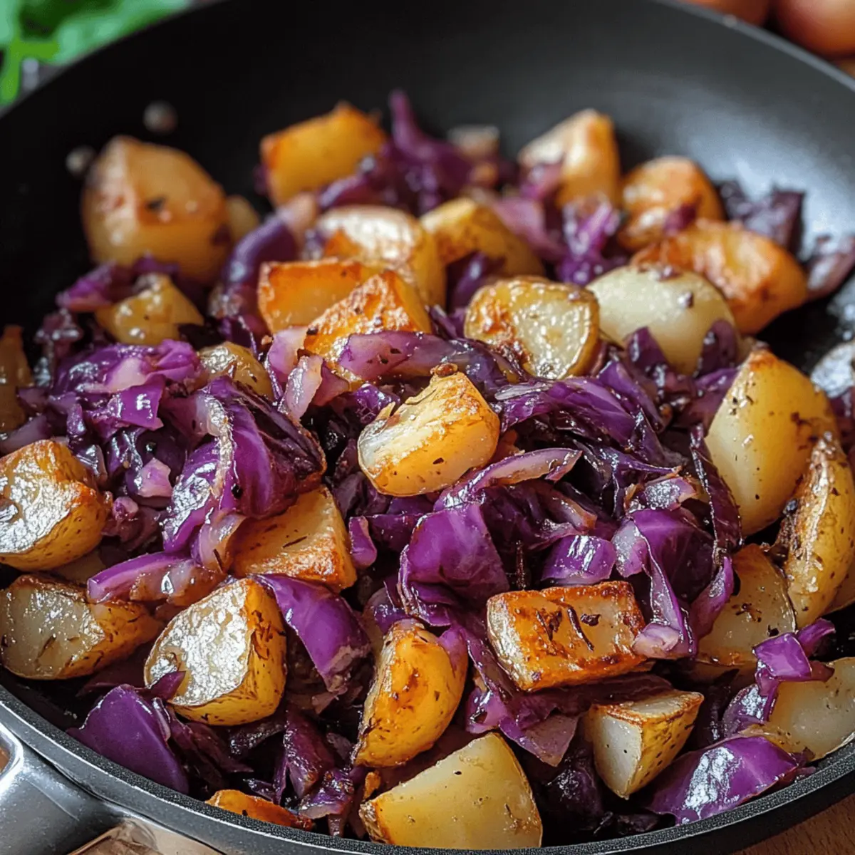 Rotkohl Pfanne mit Kartoffeln – Einfach und lecker