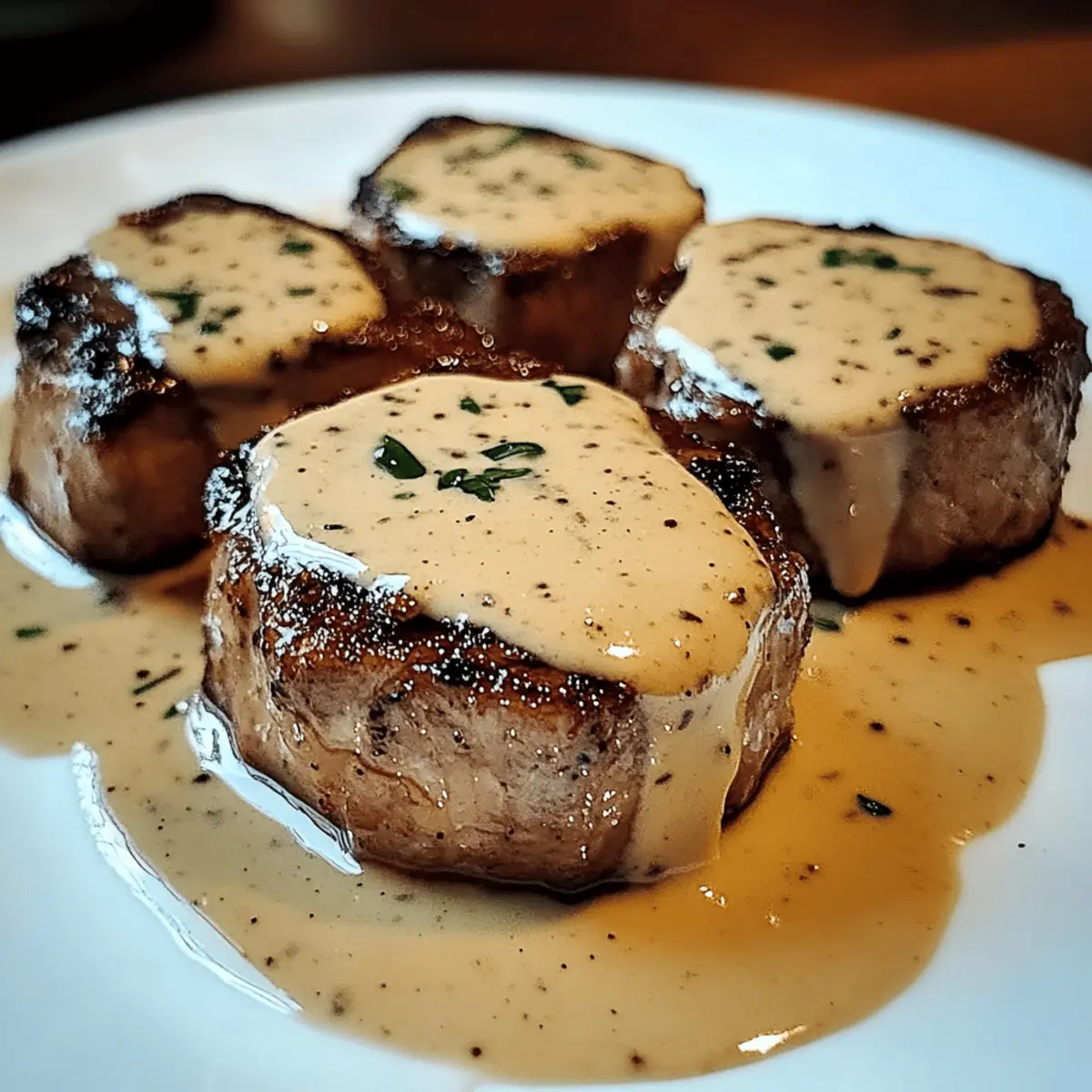 Steak mit geisterhaftem Bourbon-Knoblauch-Sauce